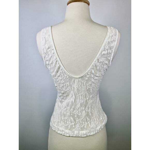 Vintage Mesh Lace Tank See-Through Coquette Fairy Whimsy Cottagecore Small - Picture 5 of 6
